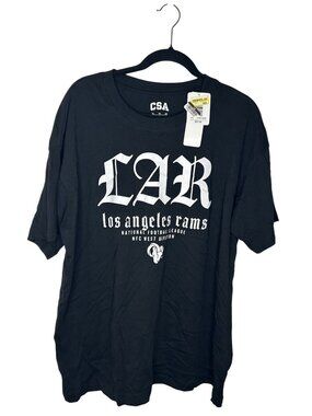 NWT Los Angeles Rams Men's XL Black Graphic TShirt NFL MSRP $27